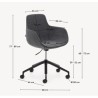 Cadeira de escritório cinza escuro e alumínio com acabamento preto fosco Tisia VeryForma