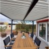 Pérgola bioclimática alumínio antracite 10,80m2 com cortina Habrita