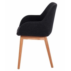 Set di 2 poltrone da pranzo Tea Marine Fabric Solid Oak Frame VeryForma