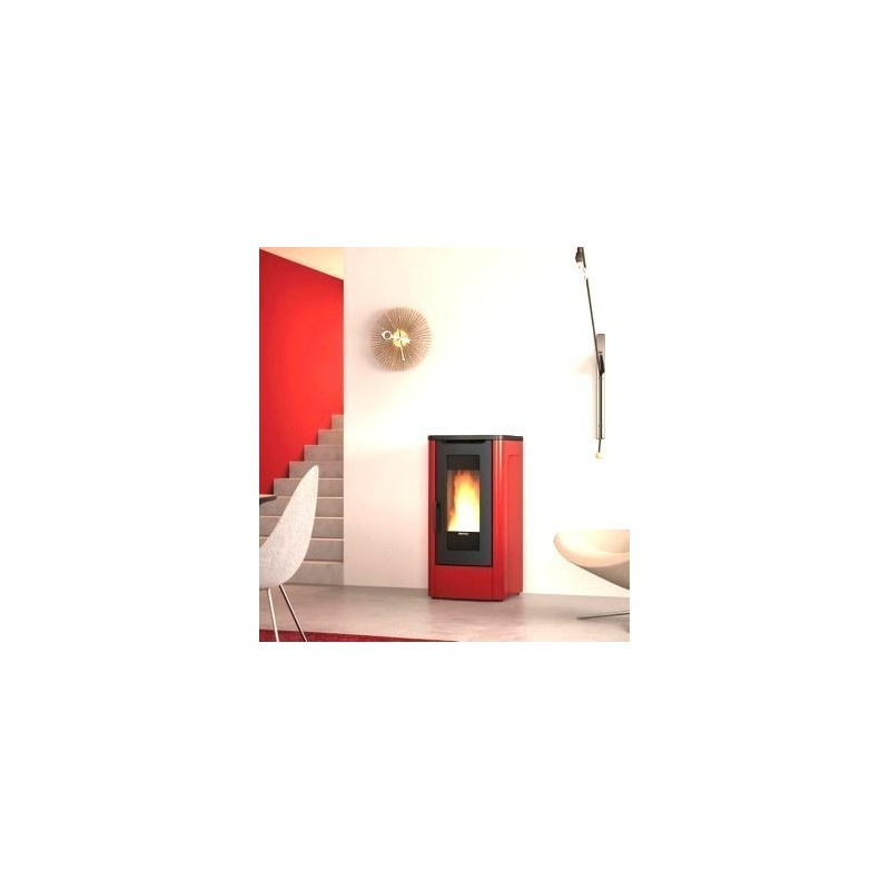 La Nordica Extraflame Dahiana VFS 10 kW Ventilated Pellet Stove Burgundy Red
