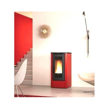 La Nordica Extraflame Dahiana VFS 10 kW Ventilated Pellet Stove Burgundy Red