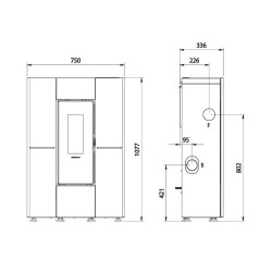 La Nordica Extraflame Marilena Plus AD 8kW Schmaler Pelletofen Schwarz