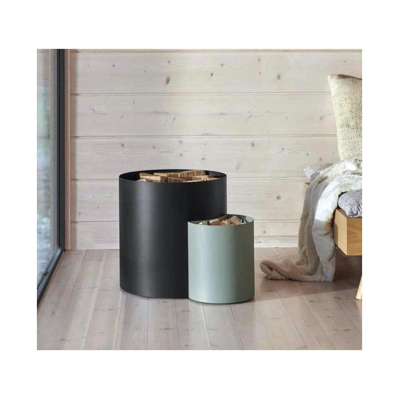 Range-bûches Jumo Noir et Vert Sauge Dixneuf Design