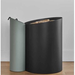 Range-bûches et Serviteur Aurore Noir et Vert Sauge Dixneuf Design