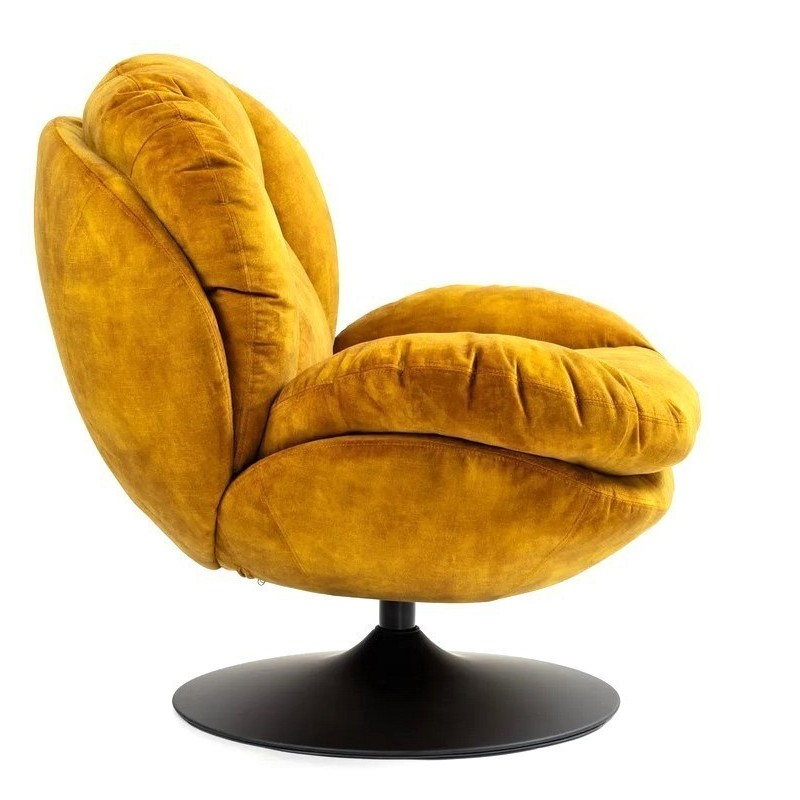 Fauteuil pivotant Top tissu velours Ocre VeryForma