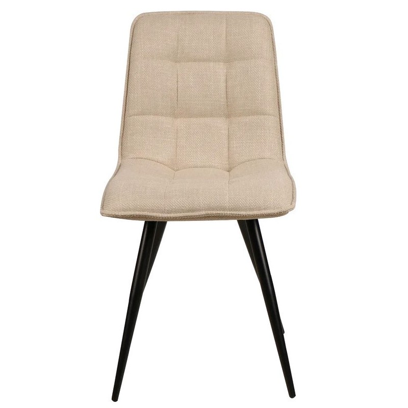 Set mit 4 Esszimmerstühlen Lize Beige Stoff Metallbeine VeryForma