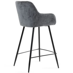 Conjunto de 2 cadeiras Ibis Worktop tecido chenille cinza VeryForma