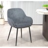 Set mit 2 Esszimmerstühlen Ibis Grau Chenille-Stoff Metallbeine VeryForma
