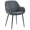 Set mit 2 Esszimmerstühlen Ibis Grau Chenille-Stoff Metallbeine VeryForma