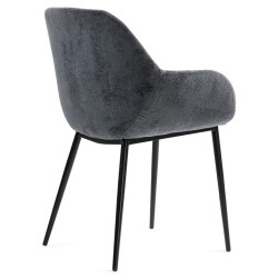 Set mit 2 Esszimmerstühlen Ibis Grau Chenille-Stoff Metallbeine VeryForma
