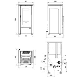 Poêle à granulés canalisé Dahiana Plus VFS 10 kW La Nordica Extraflame noir
