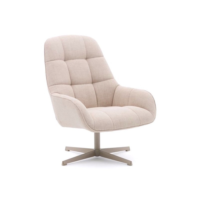 Aspe Drehsessel Stoff beige und Metall VeryForma