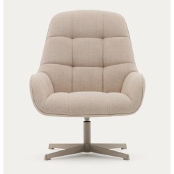 Aspe Drehsessel Stoff beige und Metall VeryForma