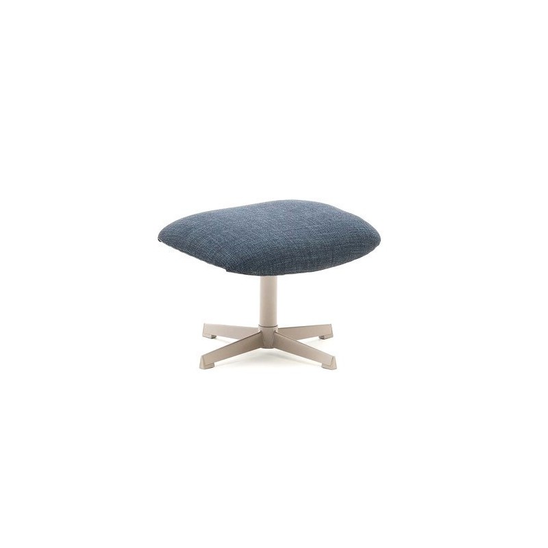 Fußhocker Aspe blauer Stoff und Metall VeryForma