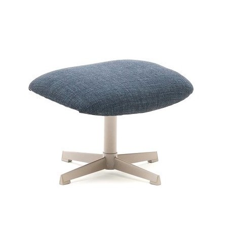 Fußhocker Aspe blauer Stoff und Metall VeryForma