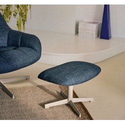 Repousa-pés Aspe tecido azul e metal VeryForma