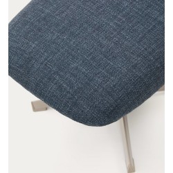 Fußhocker Aspe blauer Stoff und Metall VeryForma