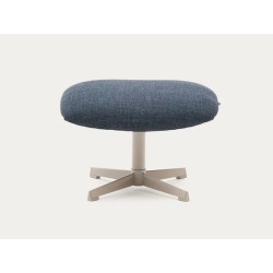Fußhocker Aspe blauer Stoff und Metall VeryForma