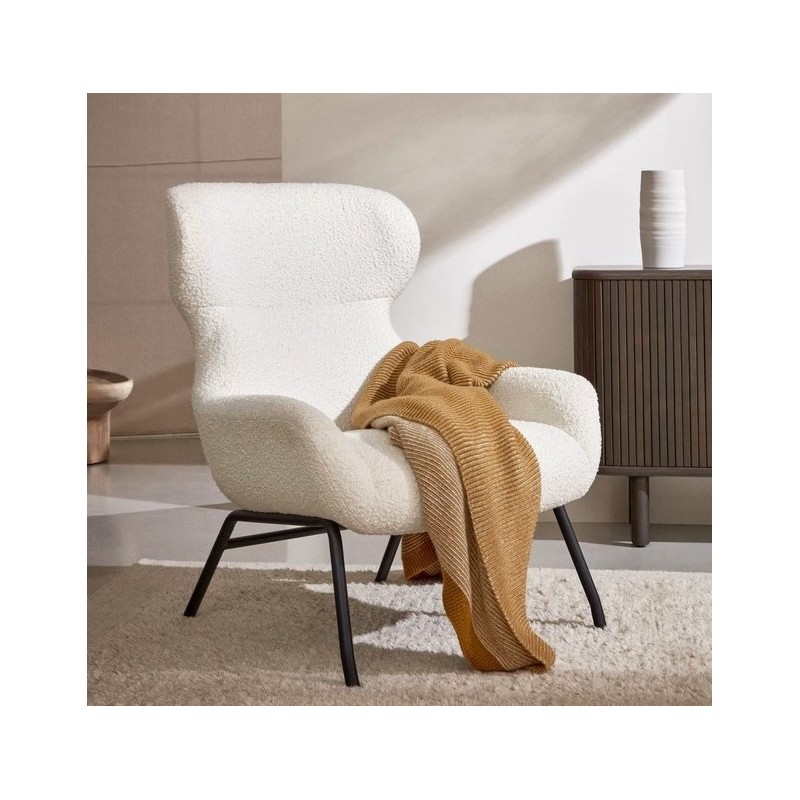 Poltrona Lina in spugna bianca e acciaio VeryForma