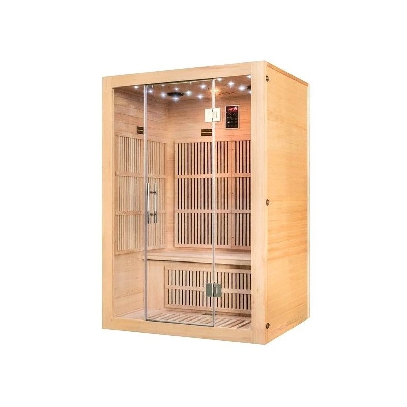 Infrared Twin Panoramic 2-Seater Sauna in VerySpas Spruce