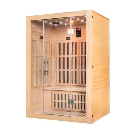 Infrared Twin Panoramic 2-Seater Sauna in VerySpas Spruce
