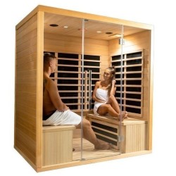 Sauna Infrarouge Quatro panoramique  4 places en Epicea VerySpas