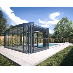 Abri de Piscine Isma haut Abrilios télescopique pour piscine 600x400