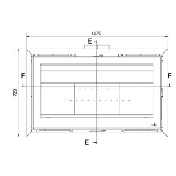 Ferlux F-1000 Grande 14.1 kW Turbo Ventilado Inserção de Madeira