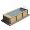 Urban Pool Legno 600x250xH133 Copertura Riscaldamento Filtrazione Cassapanca BWT