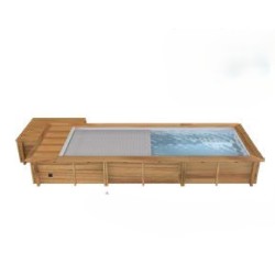 Urban Pool Legno 600x250xH133 Copertura Riscaldamento Filtrazione Cassapanca BWT