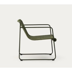 Silla Arvin Swirl en tejido chenilla beige y patas de madera de roble VeryForma