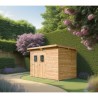 Abri de Jardin Habrita Theora en bois massif 6,45 m2 avec Plaques ondulées