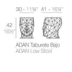 Set of 2 Tabourets Adan Vondom anthracite