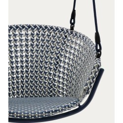 Aliga Sedia Sospesa in Alluminio e Rattan Blu VeryForma