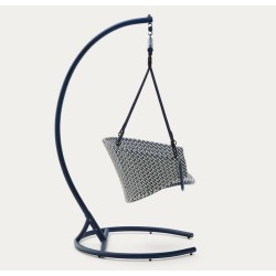 Cadeira suspensa Aliga em alumínio e rattan azul VeryForma