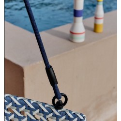 Aliga Sedia Sospesa in Alluminio e Rattan Blu VeryForma