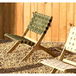 Poltrona dobrável Beli em madeira maciça e corda verde VeryForma