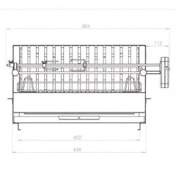 Le Marquier Vulcain Grill mit eingebautem Drehspieß 61x33