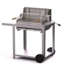 Le Marquier Mendy Barbecue in Acciaio Inox con Carrello e Girarrosto