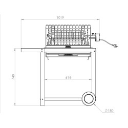 Le Marquier Mendy Stainless Steel Barbecue with Cart and Rotisserie