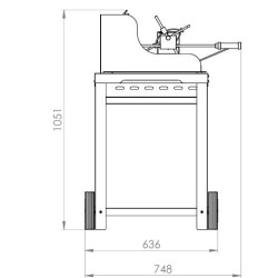 Le Marquier Mendy Barbecue in Acciaio Inox con Carrello e Girarrosto