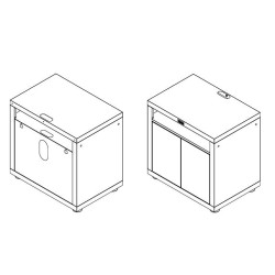 Meuble de cuisine avec deux portes Le Marquier 80x55 cm acier noir