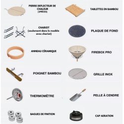 Kamado Monolith Basic Griglia Nera con Carrello