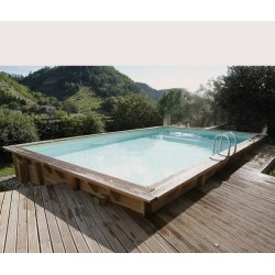 Piscine Bois Ubbink Azura 300x430 H126cm Liner beige