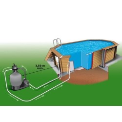 Piscine Bois Ubbink Azura 400x610 H120cm Liner beige