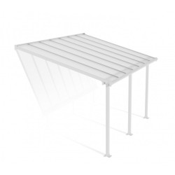 Pergola adossée Olympia 3x4,25m aluminium blanc et polycarbonate Canopia