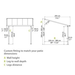Pergola adossée Olympia 3x4,25m aluminium blanc et polycarbonate Canopia