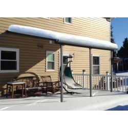 Olympia 3x7,30 m Wandpergola aus grauem Aluminium und Canopia Polycarbonat