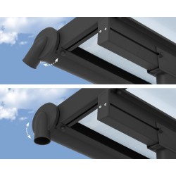 Pergola adossée Olympia 3x8.60m aluminium gris et polycarbonate Canopia