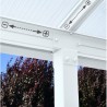 Pérgola de parede Olympia 3x9,71m em alumínio branco e policarbonato Canopia